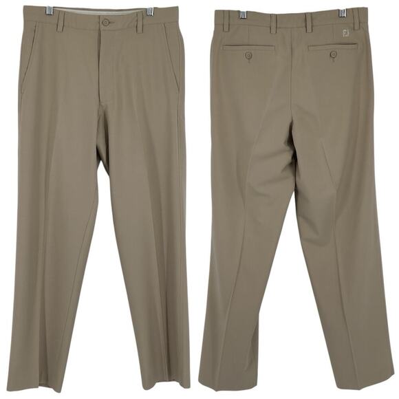 FootJoy FJ Mens 32 Khaki Performance Golf Pants Stretch Size 32x32 Preppy Dad - Picture 1 of 12